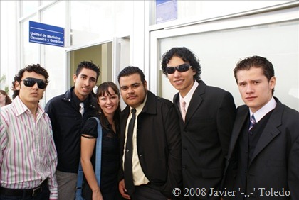 Jesús, Octavio, Antonia, yo, Hugo, Antonio